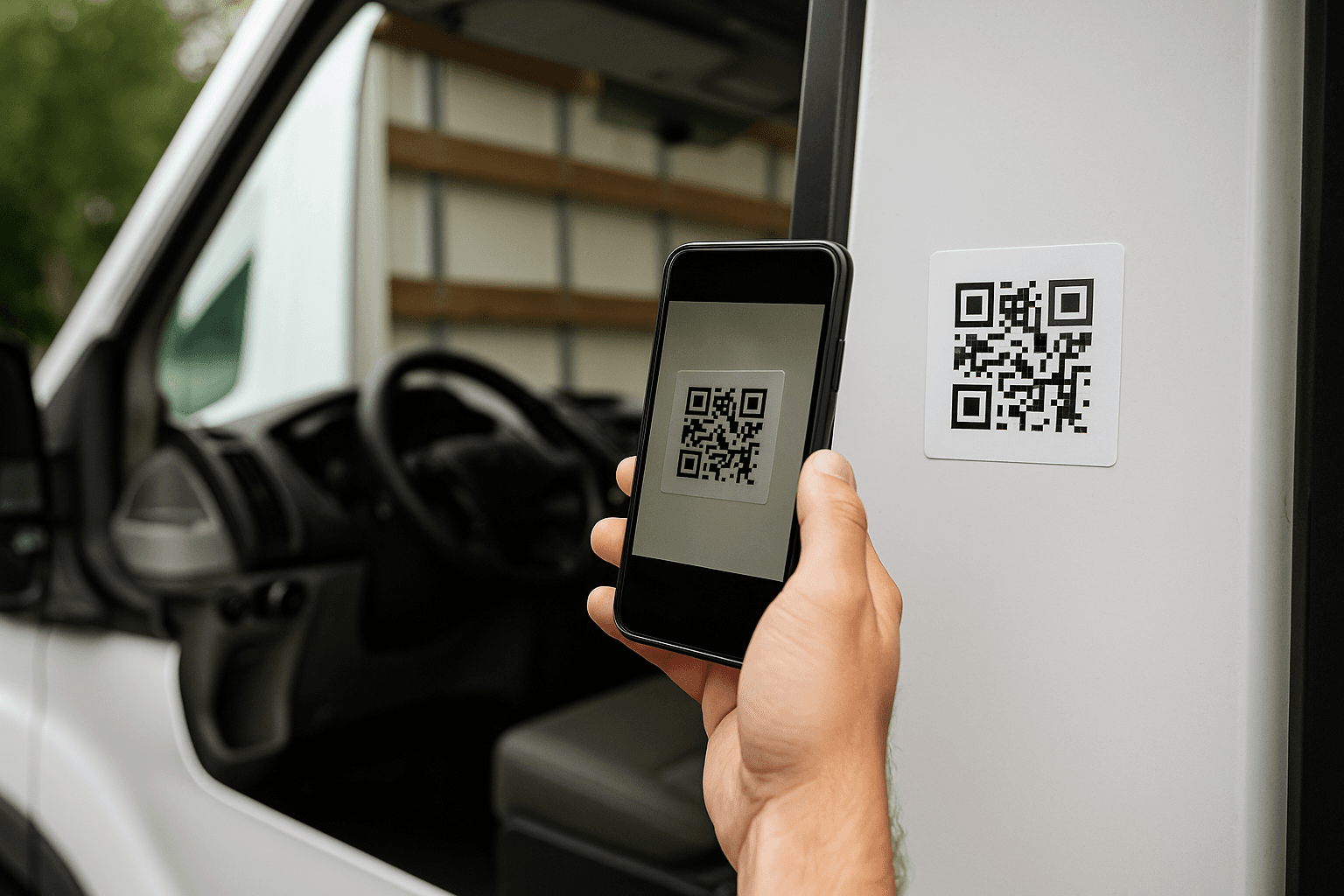 Phone scanning QR code